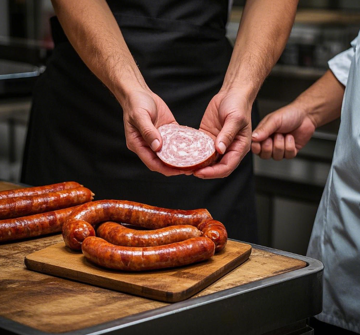 食品加工：如香腸、火腿制作